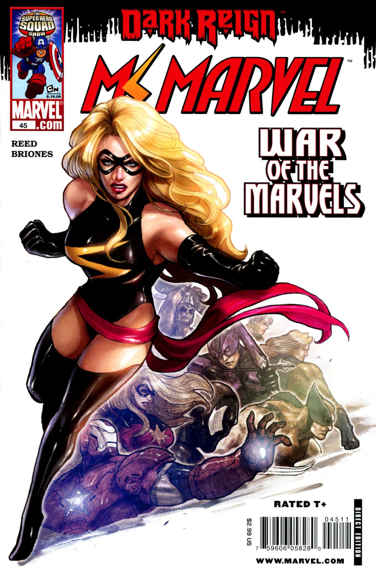 The cover of Ms. Marvel #45, Marvel Comics (2009). 