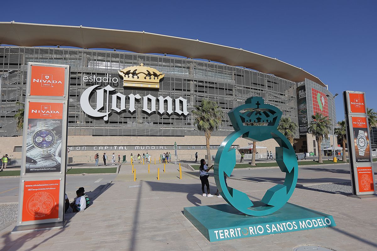 General view of Corona Stadium prior the friendly match between Santos Laguna and Sporting de Gijon at Corona Stadium on July 16, 2023 in Torreon, Mexico.