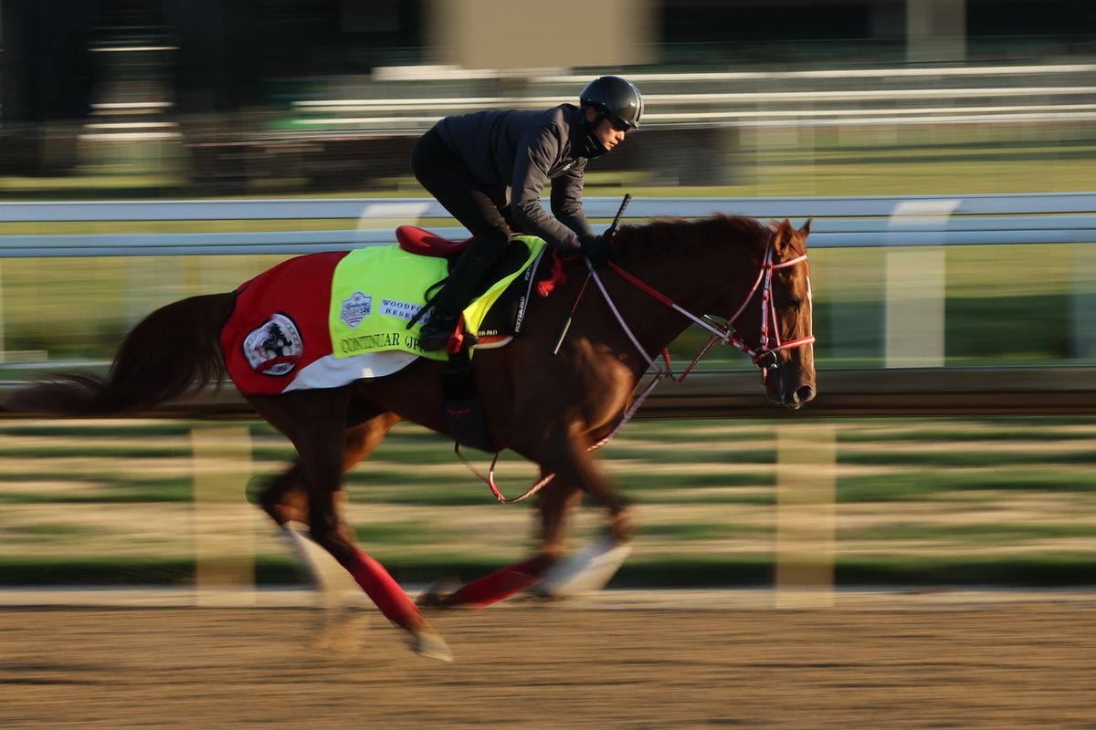 Continuar during the morning training for the Kentucky Derby at Churchill Downs on May 04, 2023 in Louisville, Kentucky.