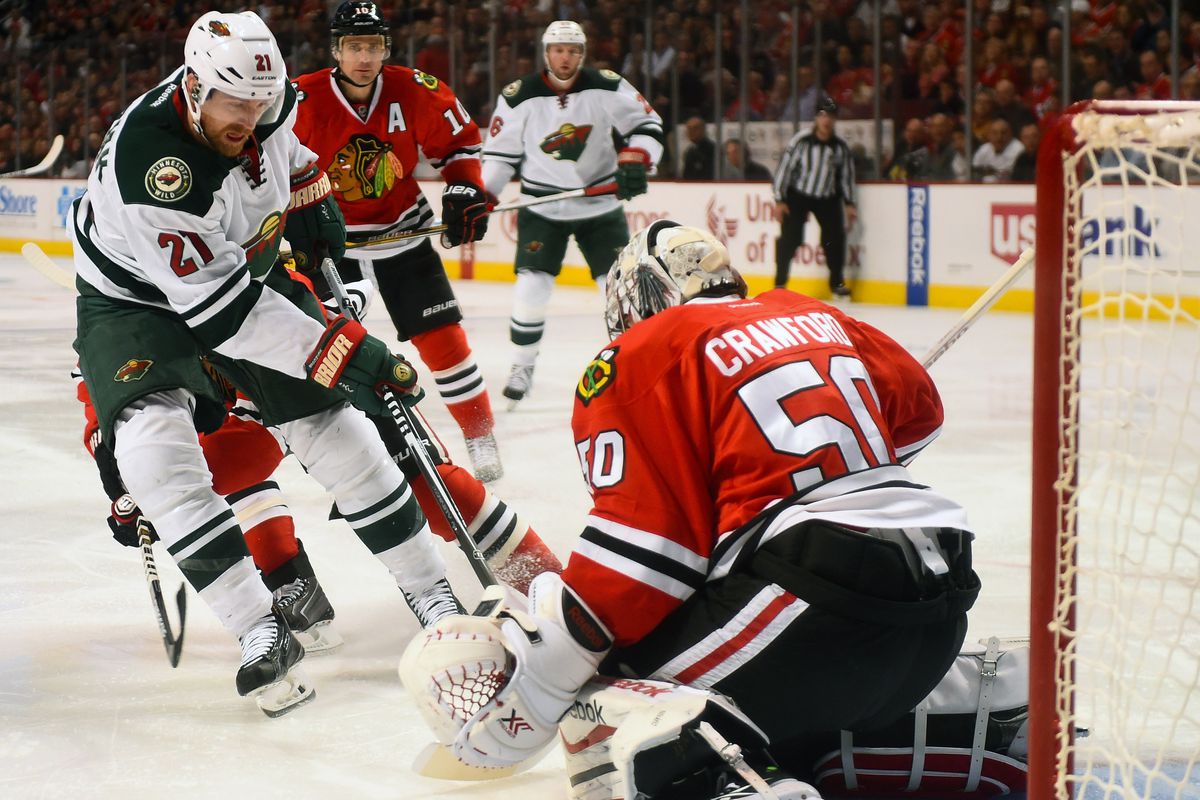 Kyle Brodziak might not have scored against the Chicago Blackhawks, but his teammates Jason Zucker and Mikael Granlund took care of that. 