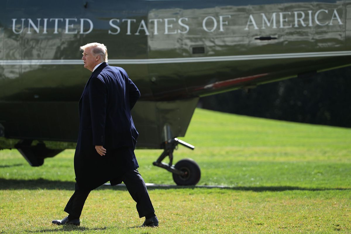 President Trump Departs White House En Route To Newport News, Virginia
