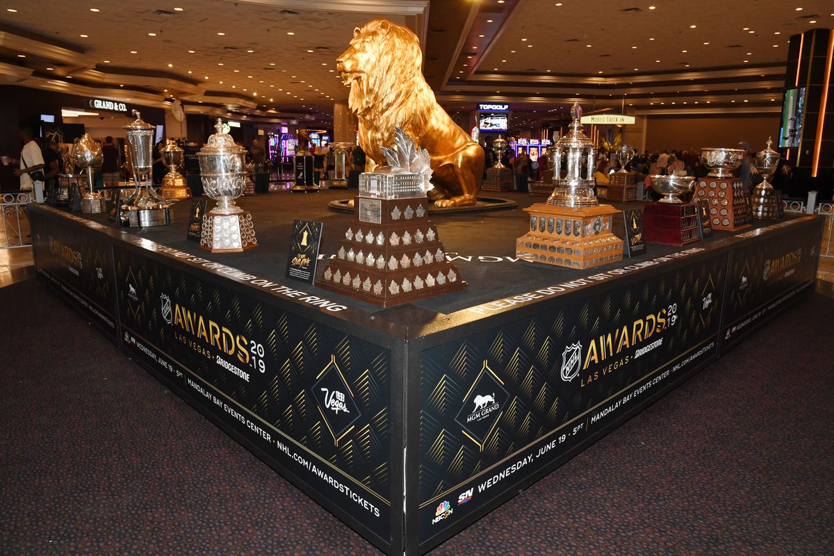 NHL Trophies Displayed At MGM Grand Hotel &amp; Casino Ahead Of The 2019 NHL Awards