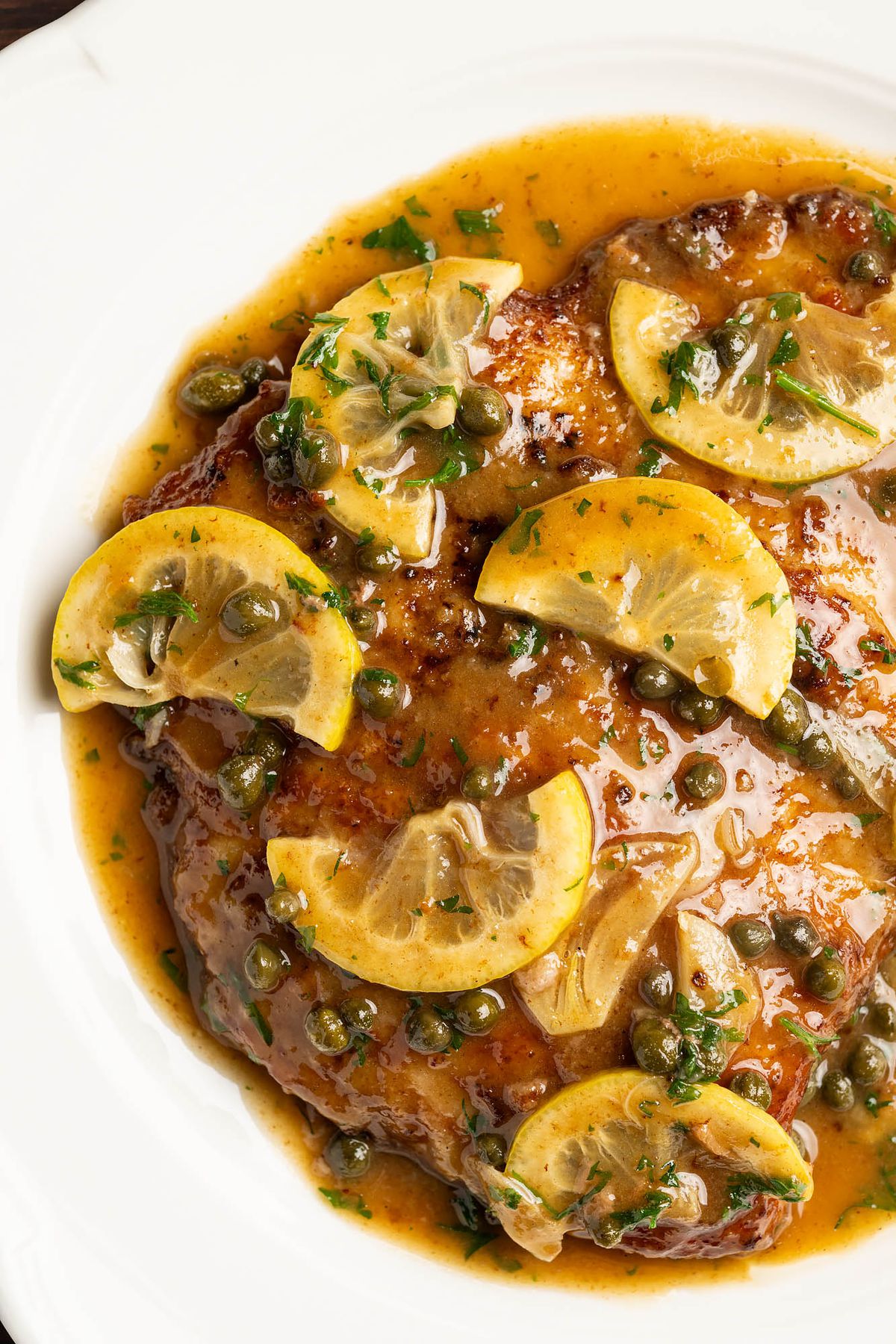 Veal piccata with lemon, capers, and parsley at Donna’s restaurant in Echo Park, California.