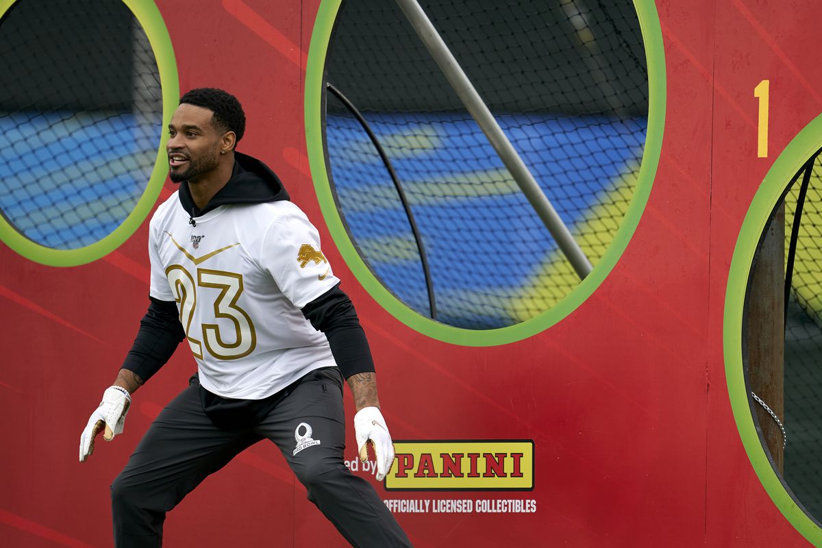 Darius Slay #23 of the Detroit Lions competes in the Thread the Needle challenge at the 2020 Pro Bowl Skills Showdown Wednesday, Jan. 22, 2020, in Kissimmee, Florida.