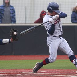 The UConn Huskies take on the Rhode Island Rams in a college baseball game at Bill Beck Field in Kingston, RI on May 14, 2019.
