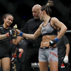 Michelle Waterson and Cortney Casey trade some drink at UFC on FOX 29.