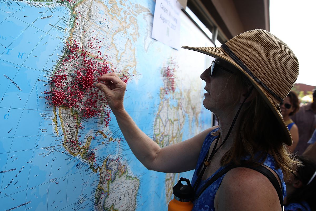 Travelers In The West Hit The Road Flocking To Destinations To Witness Monday's Eclipse In Totality
