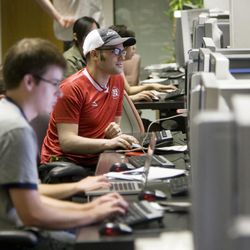 Students work on their individual assignments for a short film their making at the BYU Animation lab at Brigham Young University in Provo, Utah, on Aug. 9, 2010.