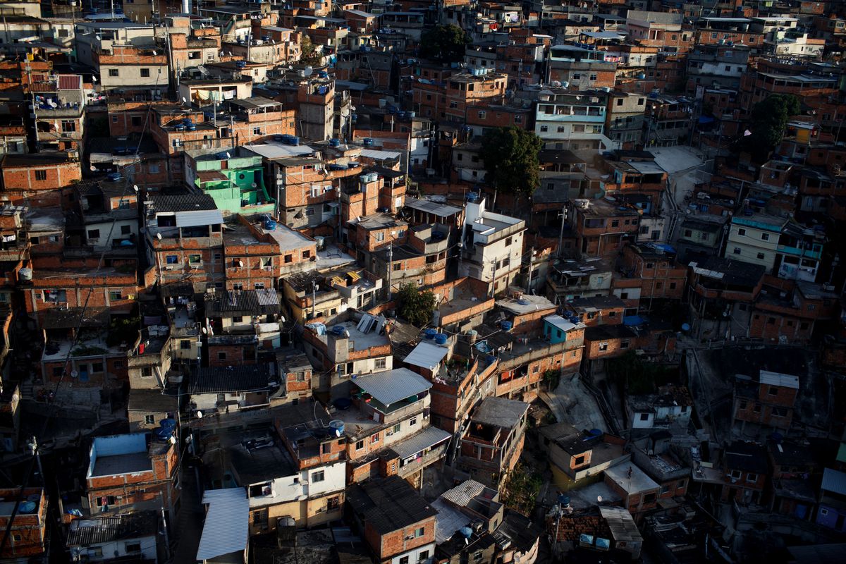 An aerial view of the Complexo do Alemao favela on June 29, 2013 in Rio de Janeiro, Brazil.