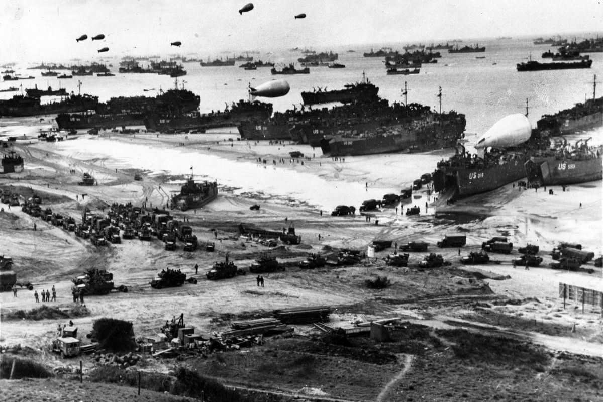 Normandy Beach, France D-Day, June 1944. Deseret News Archives