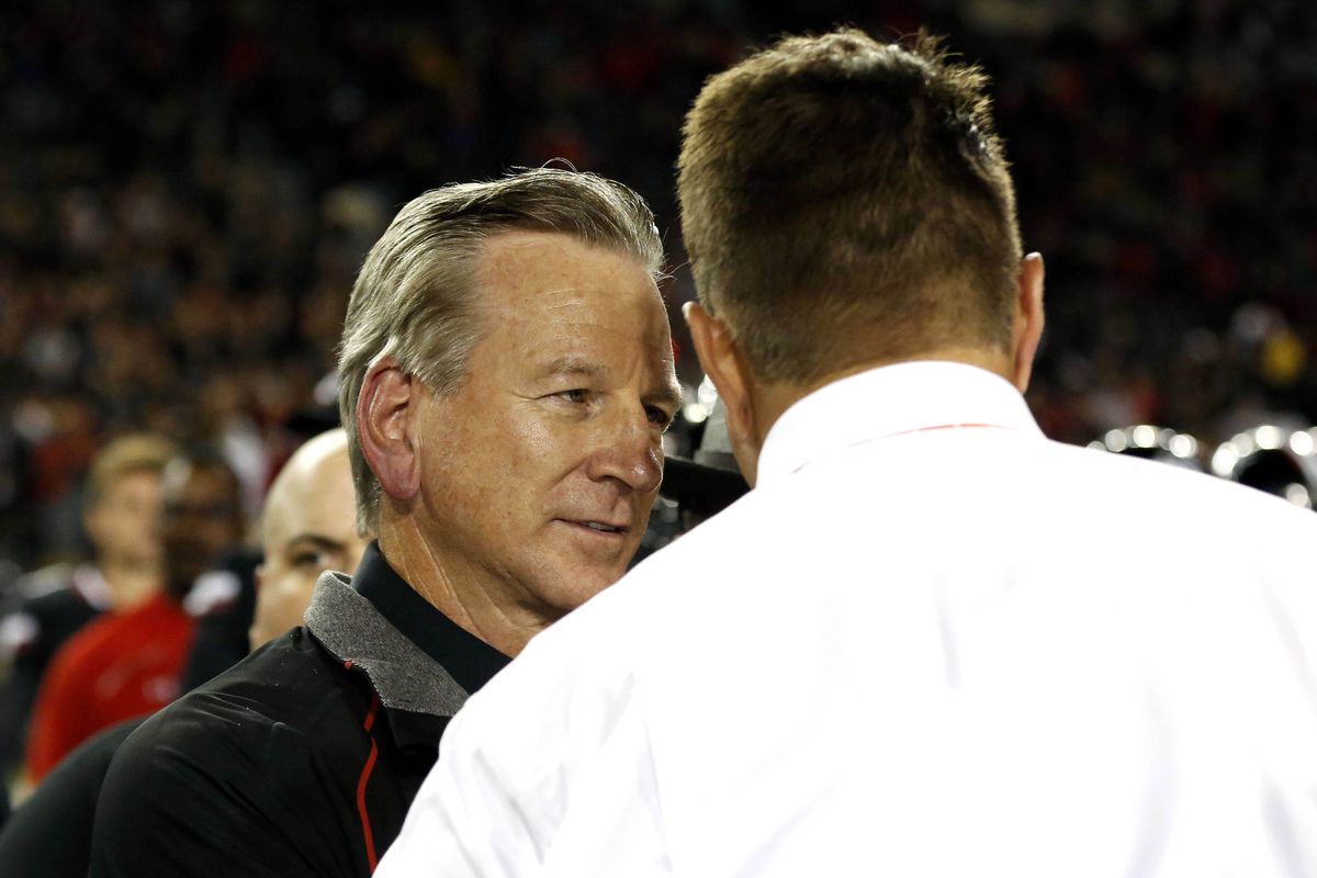 Al Golden with Tommy Tuberville after the loss at Cincinnati