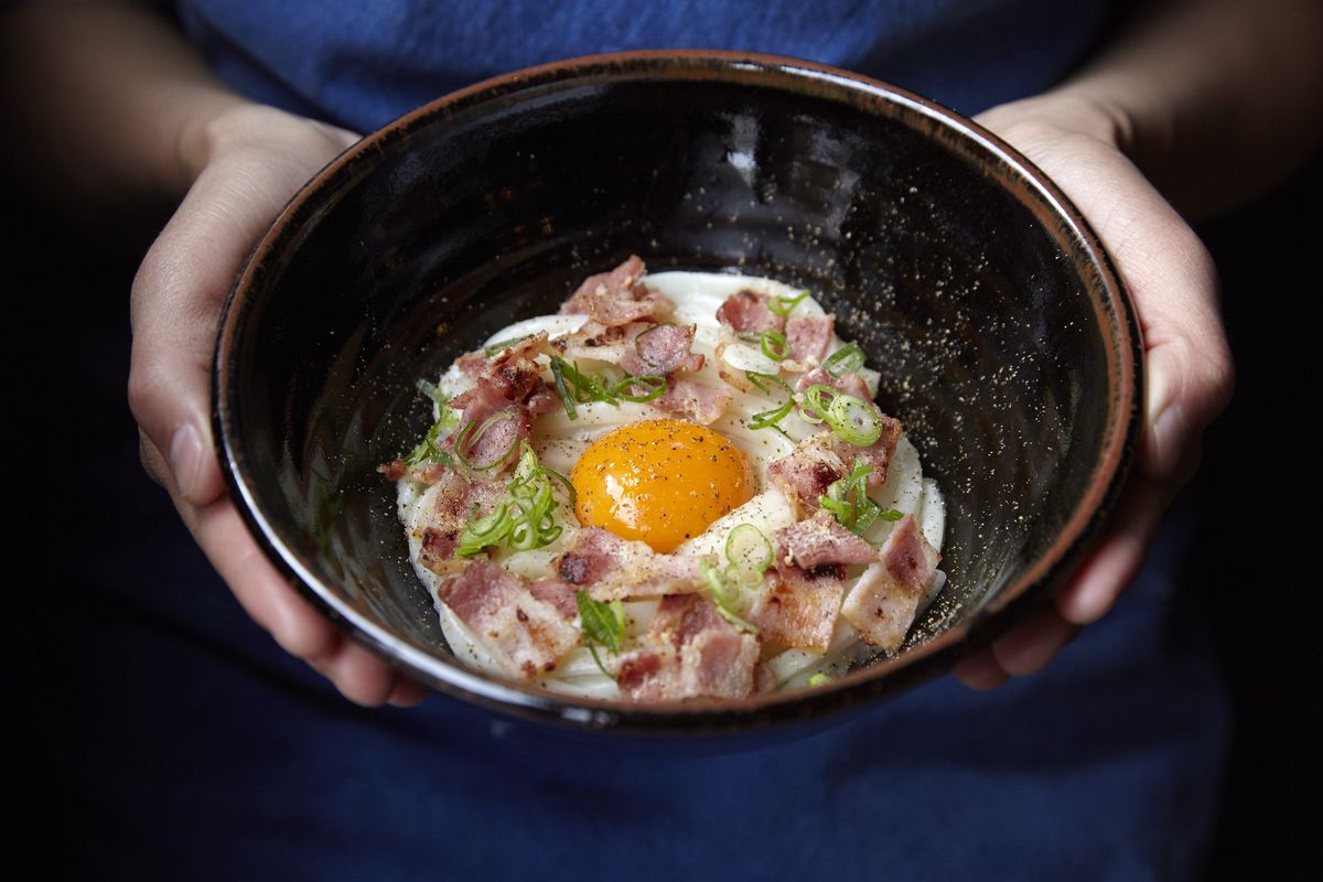 The best London breakfasts: English breakfast udon at Koya in Soho, rumoured to be opening a new London restaurant at the Market Halls food hall in Victoria, south London