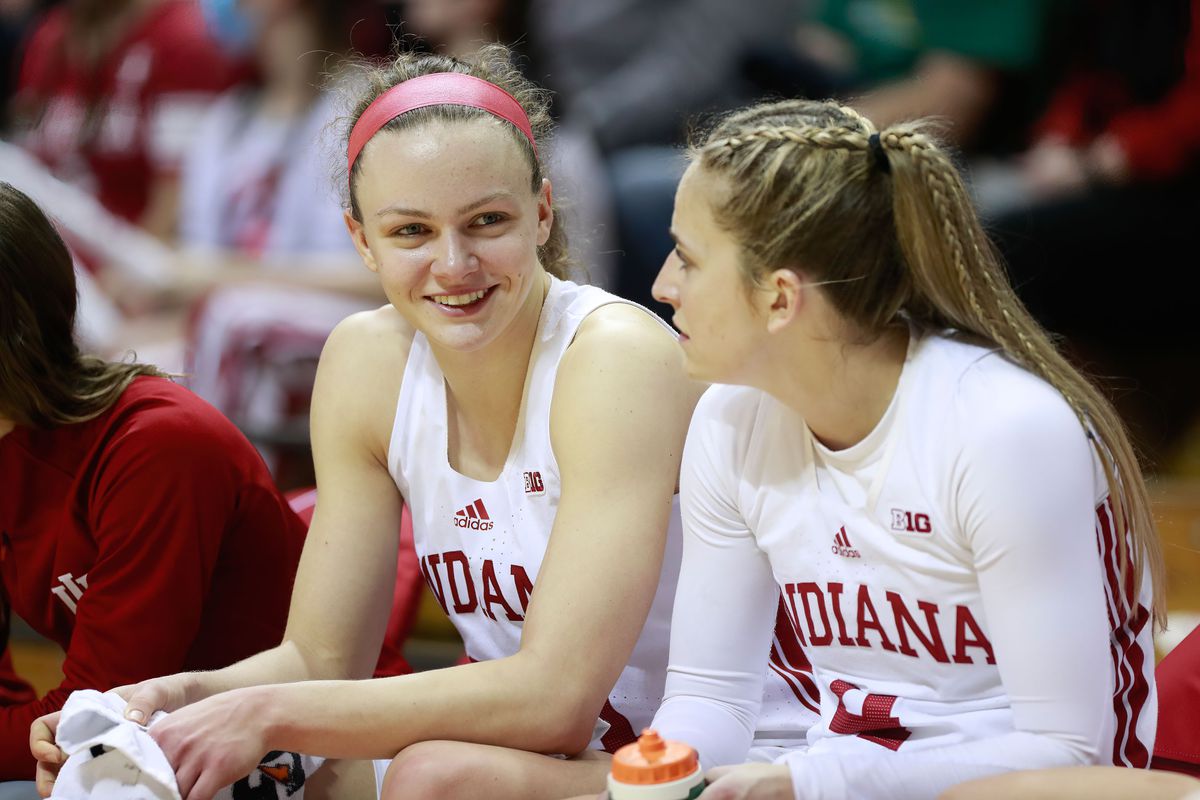 Indiana Hoosiers guard Grace Berger (34) and Indiana...