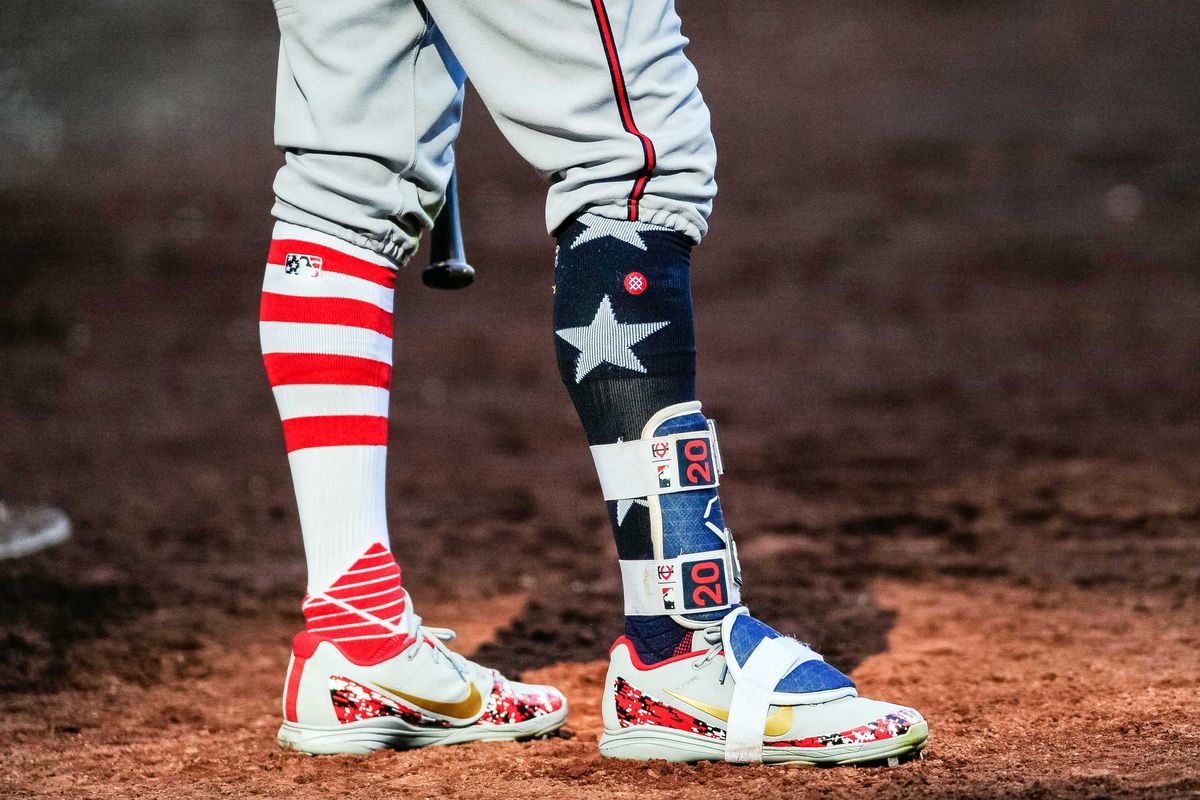 Eddie Rosario and his highly patriotic socks