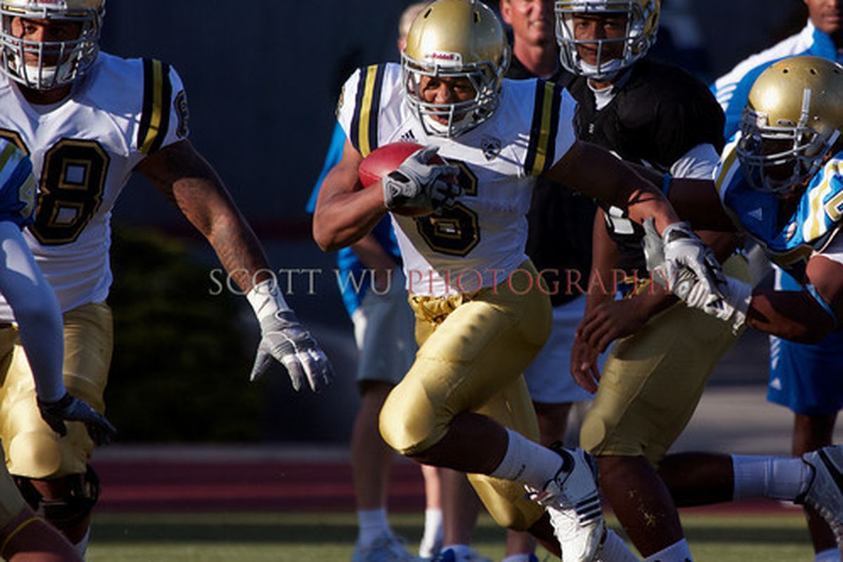 Bruins are eager for the debut of Jordon James in 2011. Photo Credit: <a href="http://www.scottwuphotography.com/Sports/UCLA-Sports/110423-UCLA-Football-Spring/16745620_sgM2cz#1263215147_3MW3XdT" target="new">Scott Wu</a>.