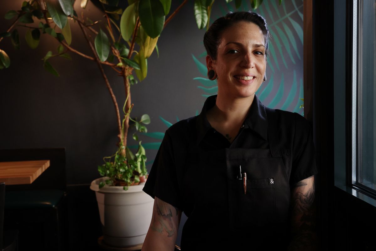 Chef Rachel Miller poses for a portrait at Nightshade Noodle Bar.