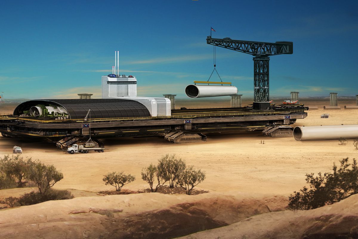  A rendering of the Hyperloop Technologies hyperloop
