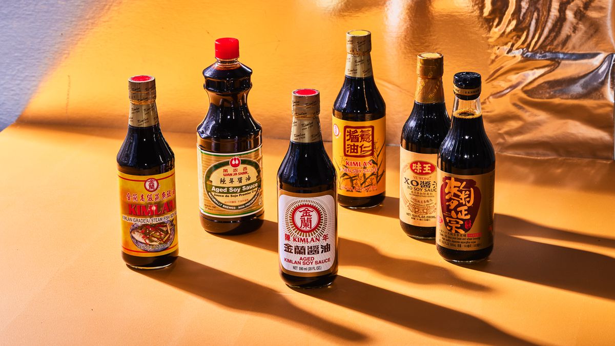 Bottles of regular Chinese soy sauce.