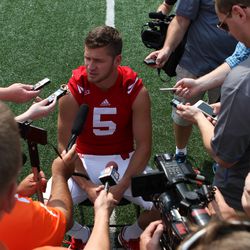 Wisconsin quarterback Tanner McEvoy responds to questions about the upcoming season.