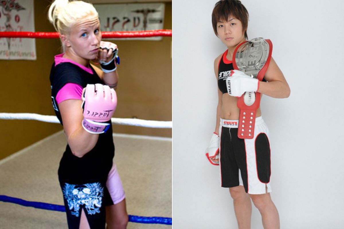 Lacey "The Ladie" Schuckman (left) vs. Ayaka Hamasaki set for July 28 in Kansas City. Photo courtesy of Invicta Fighting Championship.