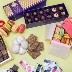 <strong>Best boxes</strong>
<br>Macaron Cafe macarons, $15 per box; Vosges Haut Chocolat holiday truffle collection, $38; Bien Cuit Pfeffernüsse cookies, $12.50 per box; Ladurée Nutcracker box, $26; Vosges Haut Chocolat smoked cinnamon sugar holiday toff