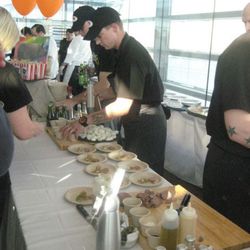 Bryan Voltaggio and Team VOLT plating shortly after presenting to the judges.