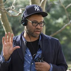 This image released by Universal Pictures shows director Jordan Peele on the set of "Get Out." Peele was nominated for an Oscar for best director, Tuesday, Jan. 23, 2018. The 90th Oscars will air live on ABC on Sunday, March 4. (Justin Lubin/Universal Pictures via AP)