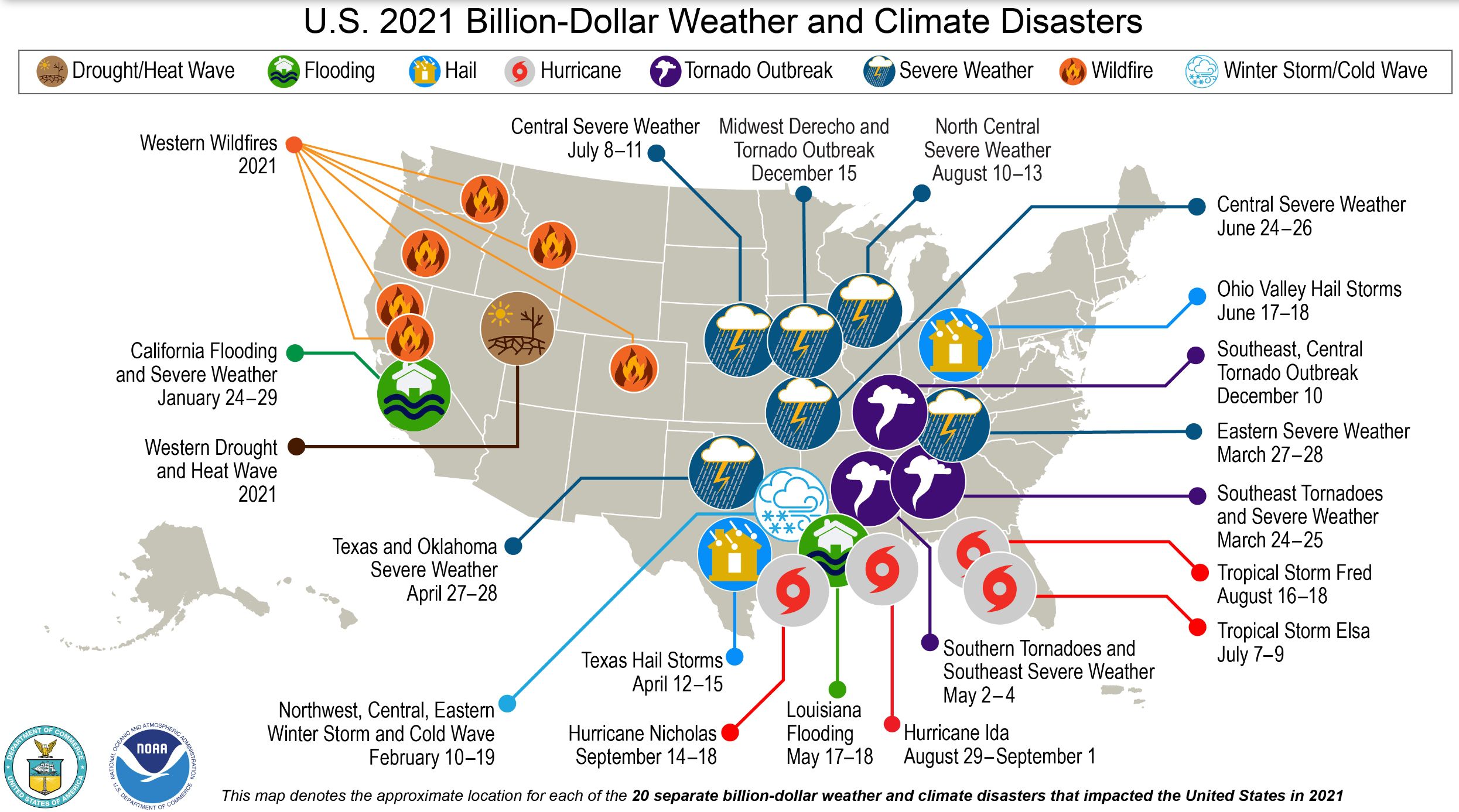 2021 billion dollar disasters NOAA NCDC
