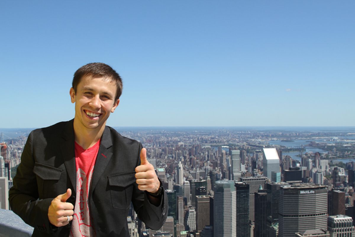 Gennady Golovkin has hit New York City. He'll actually be fighting in Verona, however. (Photo by Ed Keenan/K2 Promotions)