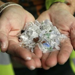 Recycled plastic that has been cleaned and turned into chips is shown at the Repreve Bottle Processing Center, part of the Unifi textile company in Reidsville, N.C., Thursday, Oct. 13, 2016.  America has lost more than 7 million factory jobs since manufacturing employment peaked in 1979. Yet American factory production, minus raw materials and some other costs, more than doubled over the same span to $1.91 trillion last year, according to the Commerce Department, which uses 2009 dollars to adjust for inflation. That’s a notch below the record set on the eve of the Great Recession in 2007. And it makes U.S. manufacturers No. 2 in the world behind China. 