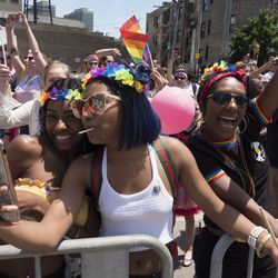 Spectators watching and enjoying the 49th Pride Parade. | Rick Majewski/For the SunTimes.