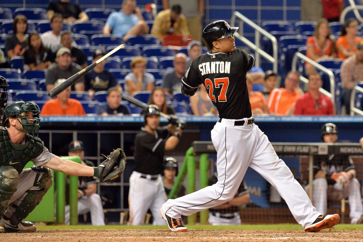 Giancarlo Stanton be shattering more than just bats at the Home Run Derby this year.