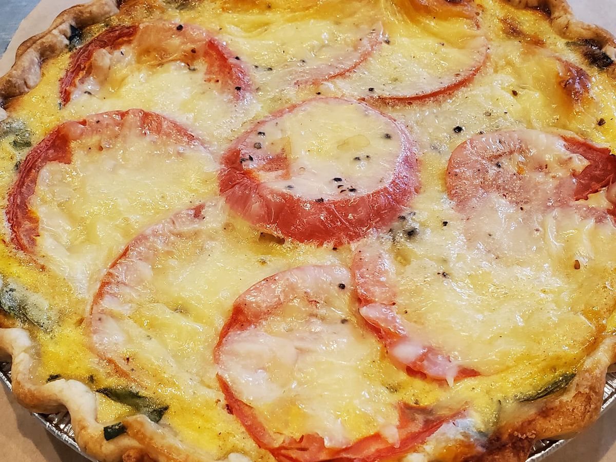 A quiche from Upper Crust Bakery