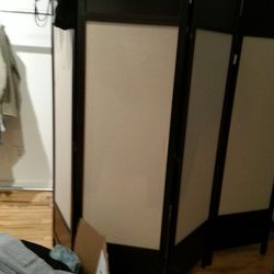 The makeshift fitting room
