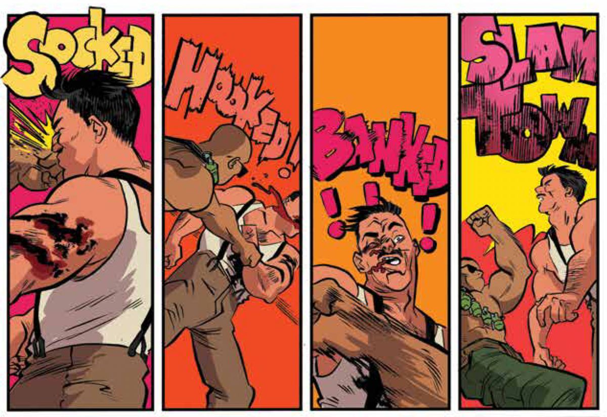 Hitman Fuck Tarkington gets roughed up by rival Taipan in Assassin Nation #5, Image Comics (2019). 