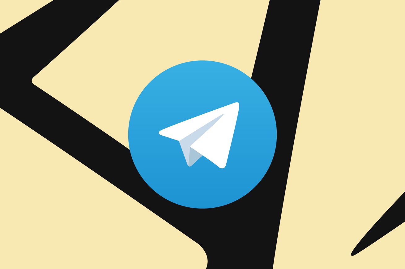 A picture of Telegram’s paper airplane logo surrounded by yellow triangular shapes