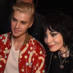 Justin Bieber and Joan Jett at Saint Laurent. Photo: Frederic J. Brown/Getty Images