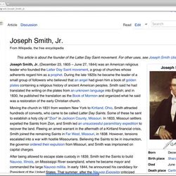 A Joseph Smith article on Wikipedia.