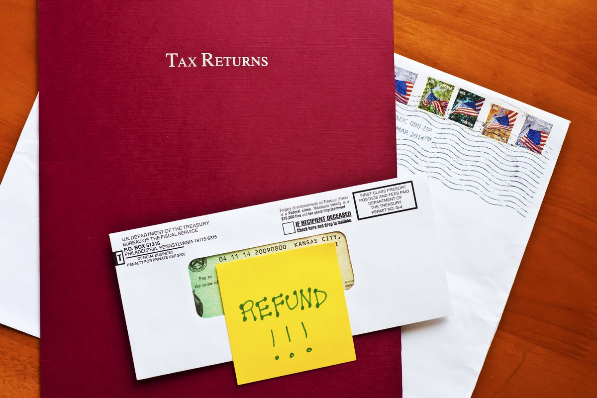 A picture of tax returns and refunds.