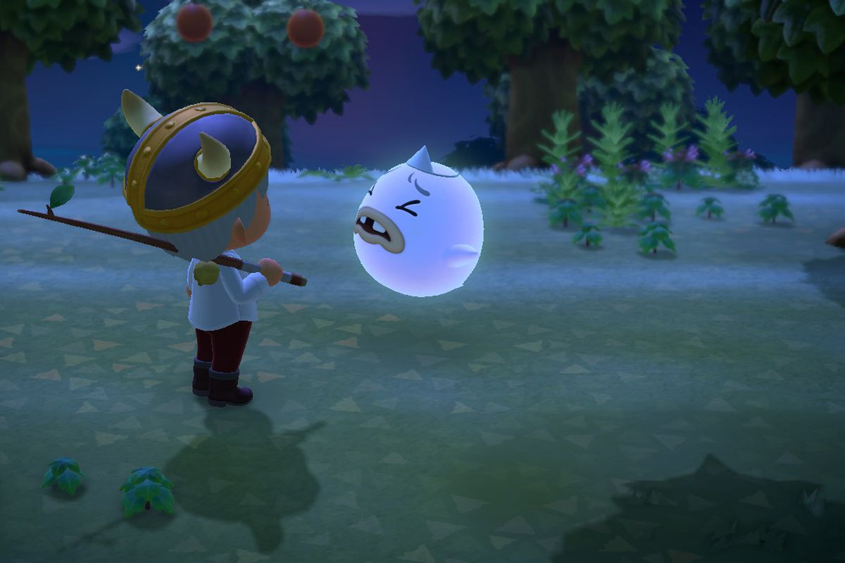 A ghost in Animal Crossing: New Horizons.