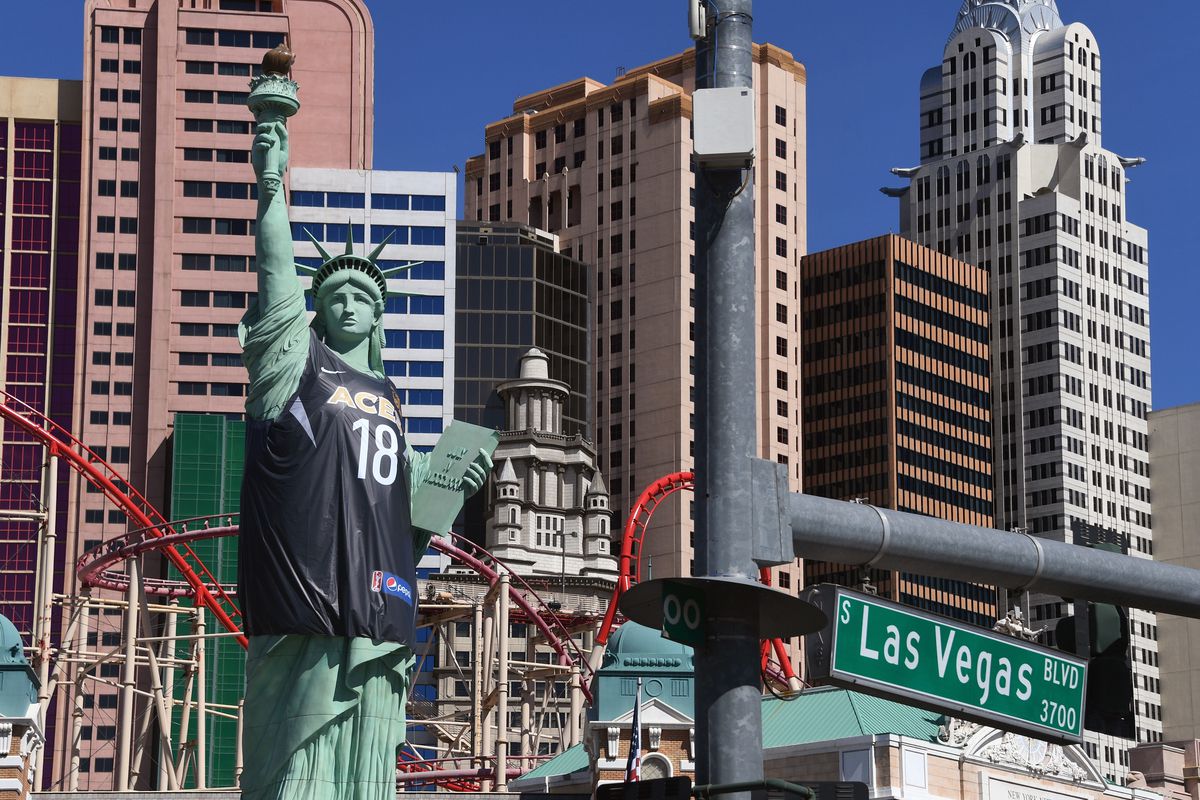New York-New York Hotel &amp; Casino Celebrates Inaugural Las Vegas Aces Season With Jersey On Lady Liberty