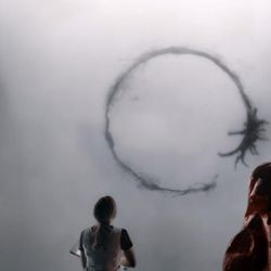 A linguist (Amy Adams, left) and a theoretical physicist (Jeremy Renner) try to interpret the designs used by aliens to communicate with the human race in "Arrival," now in theaters.