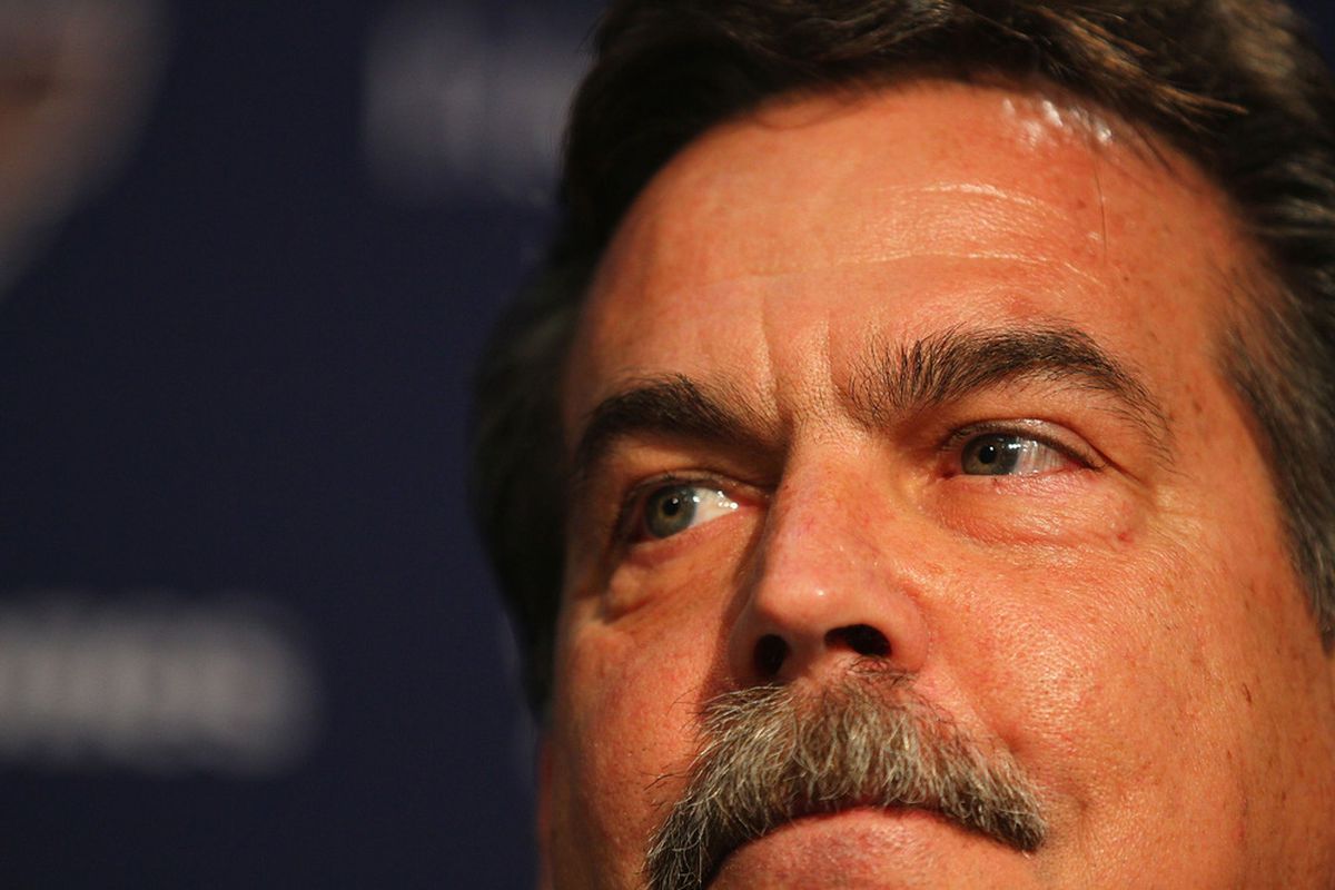 EARTH CITY, MO- JANUARY 17: New head coach Jeff Fisher of the St. Louis Rams addresses the media during a press conference at the Russell Training Center on January 17, 2012 in Earth City, Missouri.  (Photo by Dilip Vishwanat/Getty Images)