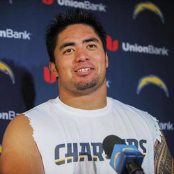 San Diego Chargers linebacker Manti Te'o  answers questions from the media during a news conference held after mini-camp held at the Chargers' facility Tuesday, June 11, 2013, in San Diego.  
