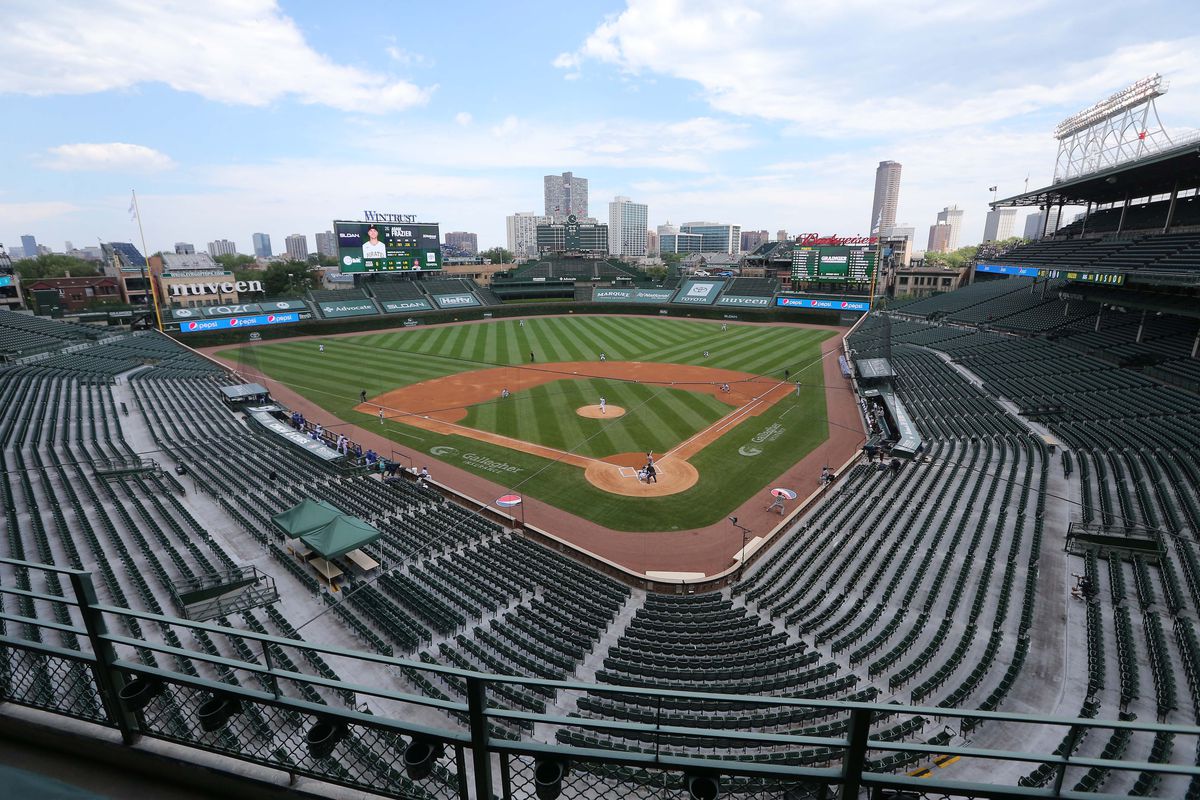 A general shot of Wrigley Field during the first inning between the Chicago Cubs and the Pittsburgh Pirates.&nbsp;