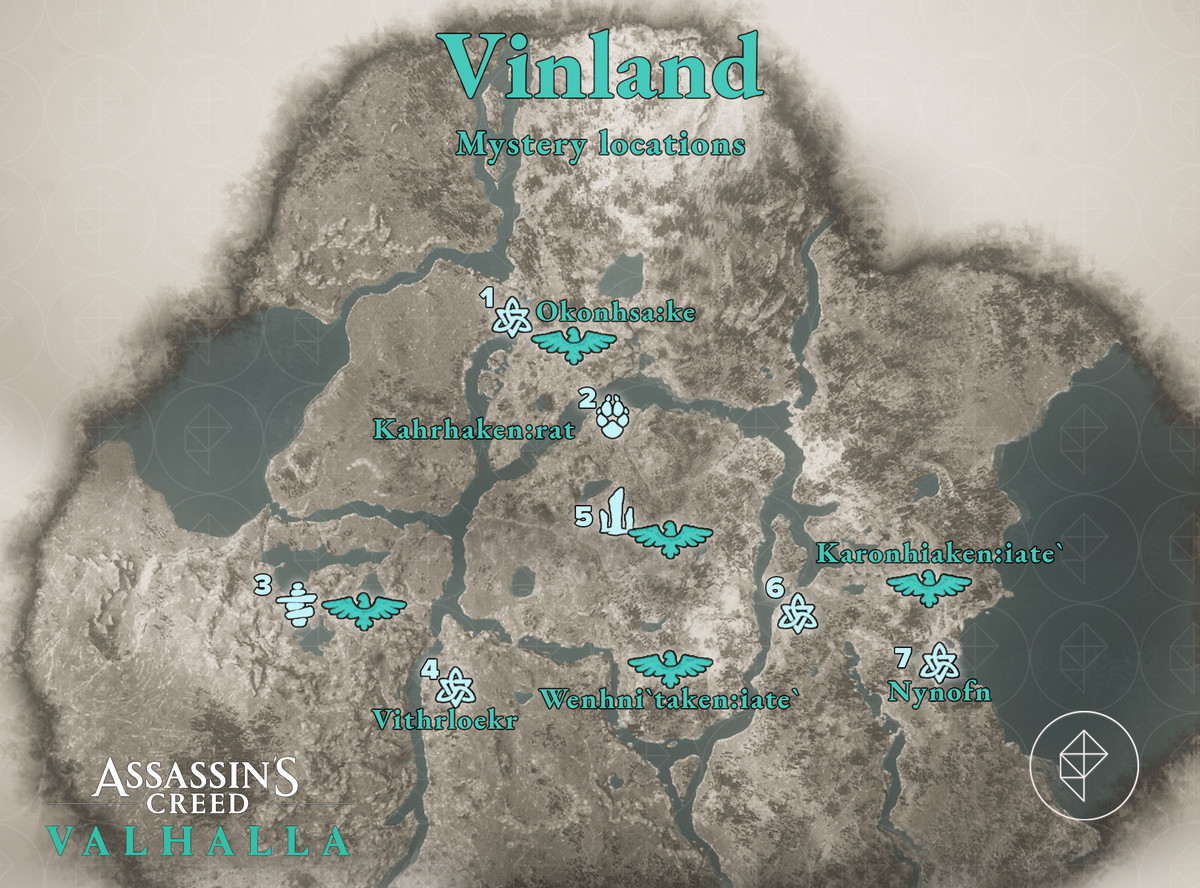 Vinland Mysteries locations map 