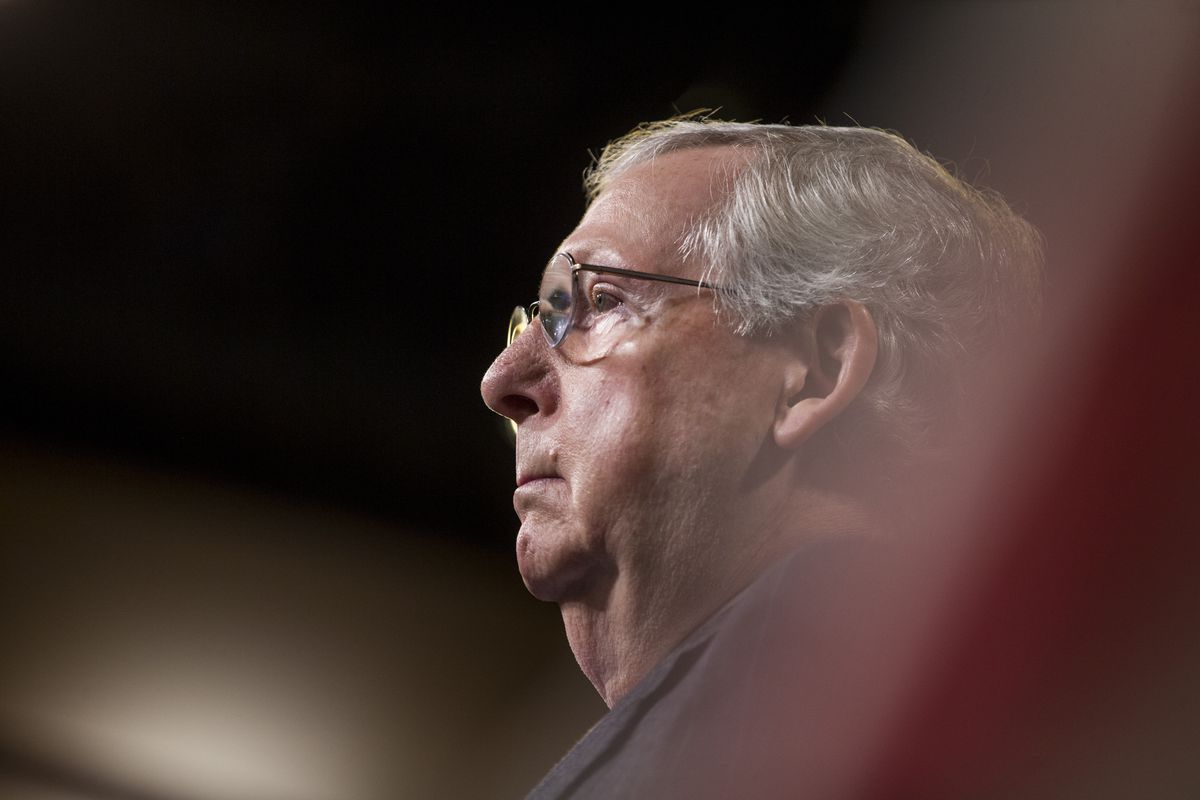 Senate Majority Leader Mitch McConnell (R-KY) Speaks To The Media Day After Midterm Elections