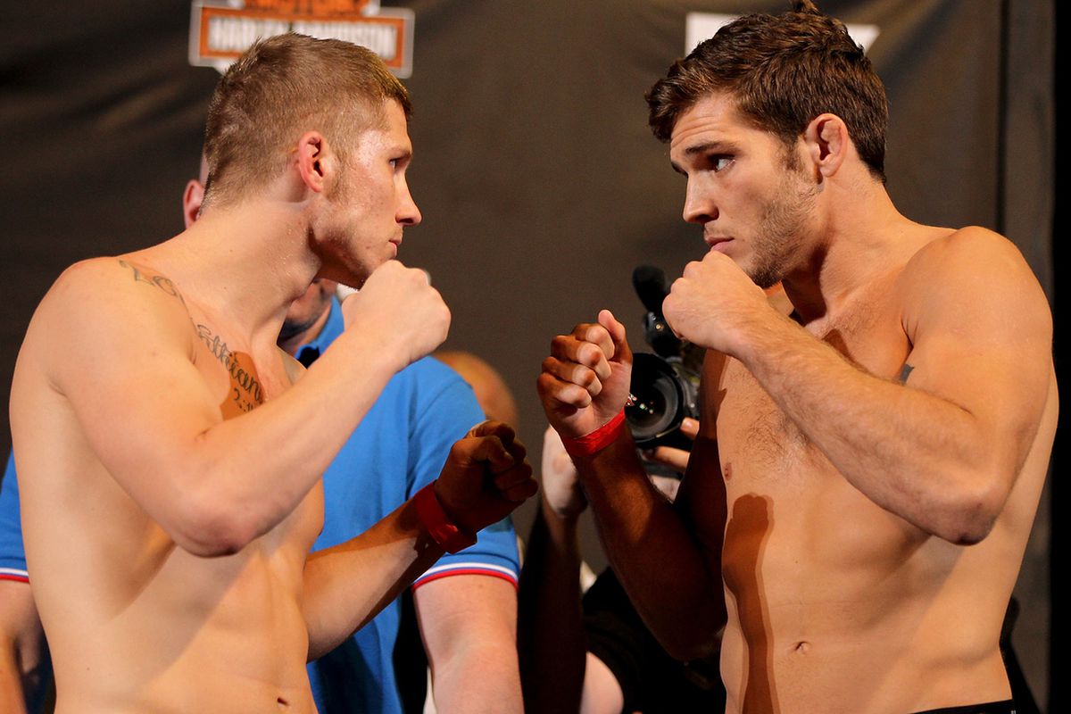 Justin Lawrence vs. John Cofer is a fight on the main card of Ultimate Fighter: Live Finale (Zuffa LLC via Getty Images).