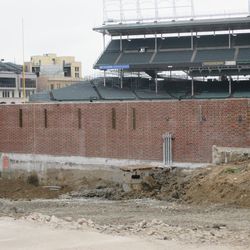 A view of where the new left-field bleachers will be built