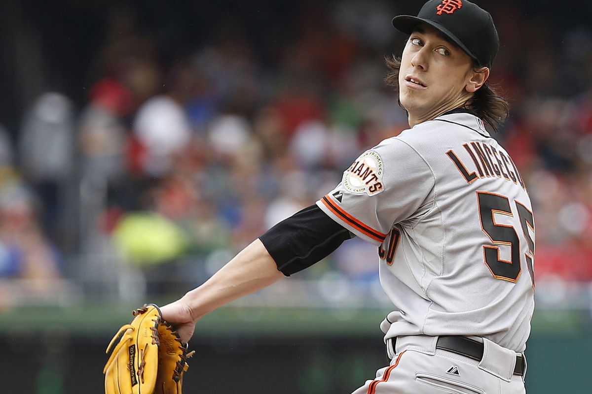 I've cropped Tim Lincecum's pitching arm from this photo because it is a better optic.